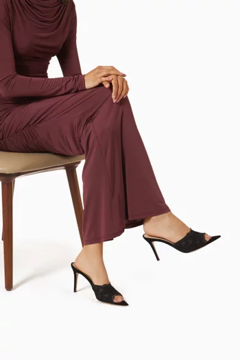 Lace-trim Mules in Suede