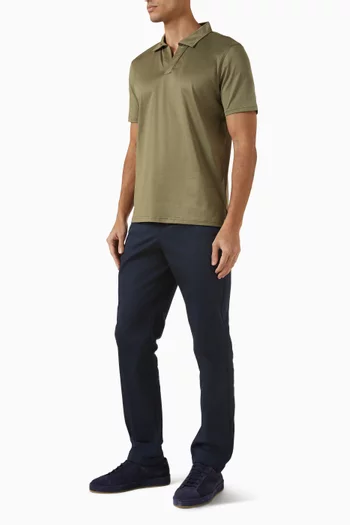 Buttonless Polo Shirt in Egyptian Cotton
