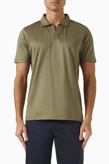 Buttonless Polo Shirt in Egyptian Cotton