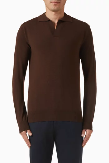 Buttonless Polo T-shirt in Cashwool®