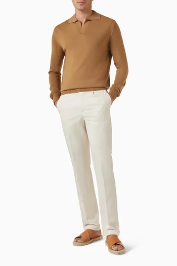 Buttonless Polo T-shirt in Cashwool®