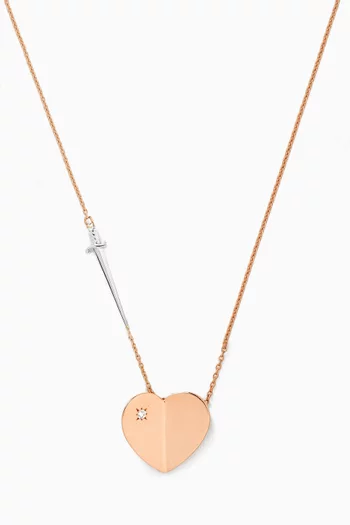 قلادة هيام بحلية سيف ذهب وردي عيار 18