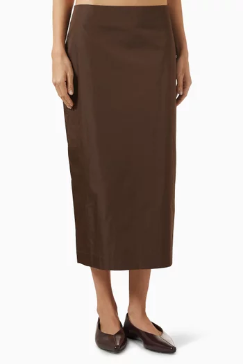 تنورة بقصة مستقيمة قماش تفتا ورقي