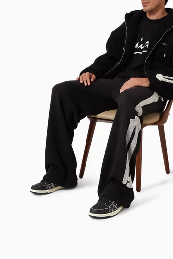 سنيكرز أسفل الكاحل برقعات هيكل عظمي جلد