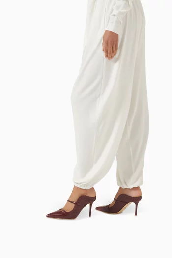 Maureen 85 Lasercut Mules in Nappa Leather