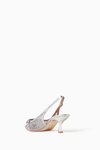 Jama 45 Slingback Pumps in Glitter Mesh