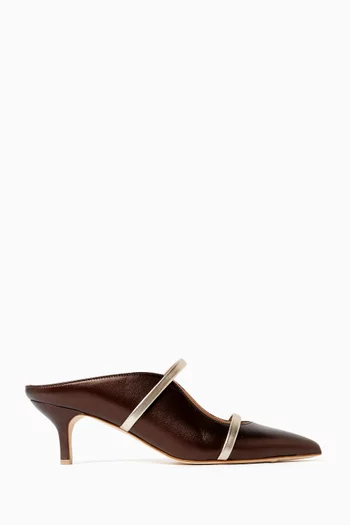 Maureen 45 Mules in Metallic Leather