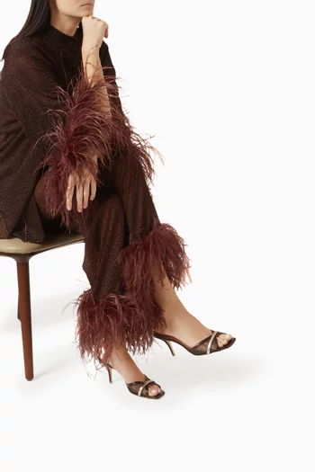 Perla 70 Mule Sandals in Metallic Leather