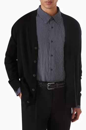 Warmth Buckle Braided Belt in Leather