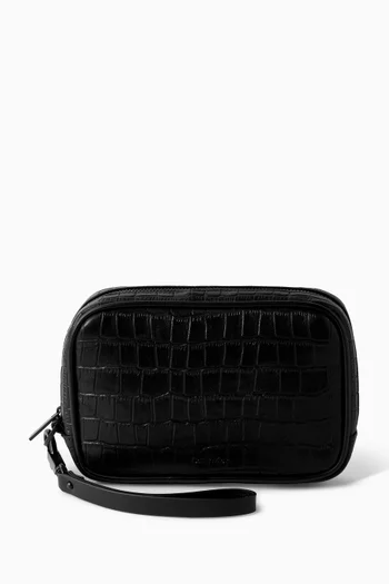 Croc-embossed Toiletry Bag