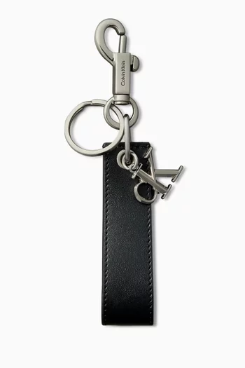 Bold CK Logo Key Fob in Leather