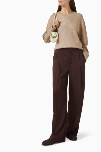 سترة بفتحة رقبة على شكل حرف V‏ مزيج كشمير