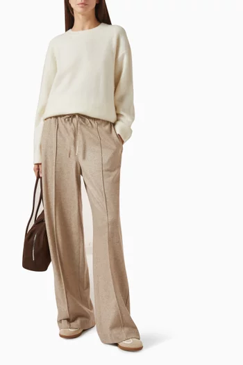 Wide-leg Pants in Wool-blend