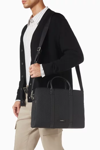 حقيبة كوميوتر مجدولة بملمس بارز