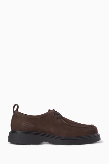 Lug Sole Derby Shoes in Nubuck Leather
