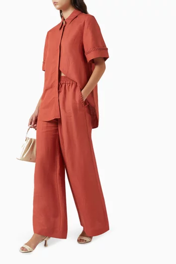 Tropez Wide-leg Pants in Linen Blend