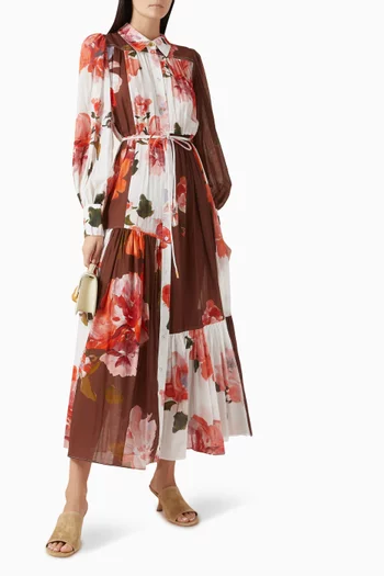 Esprit Maxi Smock Dress in Cotton