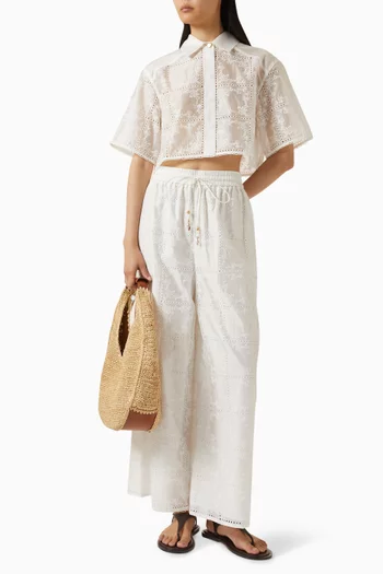 قميص ميريت مطرز مزيج لايوسيل