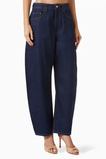 بنطال جينز ستيفي بقصة ساق أسطوانية دينم