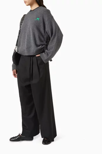 سترة بقصة فضفاضة مزيج صوف