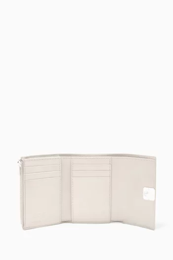 محفظة صغيرة بتصميم رأسي بشعار الماركة جلد عجل حبيبي