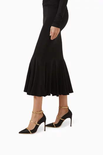 Diaz 90 Pumps in Satin & Metallic Nappa