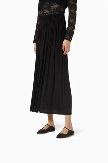 حذاء مورين مفتوح من الخلف بكعب مسطح 85 مم قماش شبكي مزين بزهور