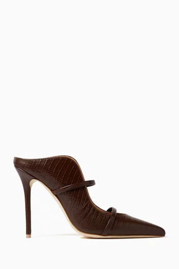 Maureen 100 Mules in Lizard-embossed Leather