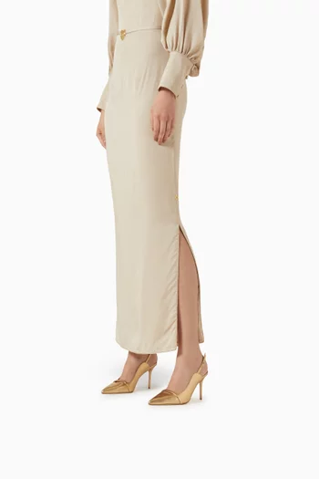 حذاء كلاسيك ميسون بسير خلفي وكعب 85 مم جلد لامع