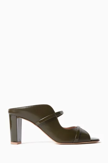 حذاء نورا مفتوح من الخلف بكعب 70 مم جلد نابا