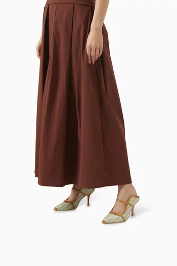 Maureen 70 Mules in Striped Raffia