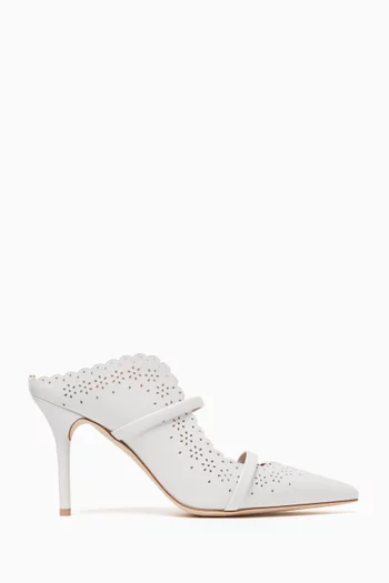 حذاء مورين مفتوح من الخلف بكعب 85 مم جلد نابا