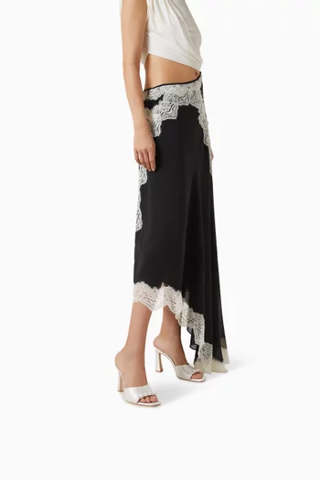 حذاء روكسان مفتوح من الخلف ومزين باللؤلؤ بكعب 90 مم ستان