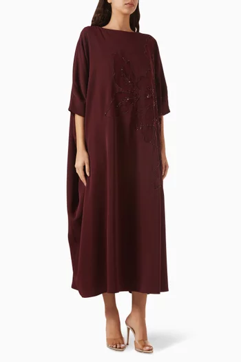 Bead-embellished Kaftan in Crepe