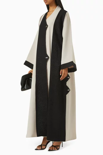 Two-tone Abaya in Crepe-jacquard