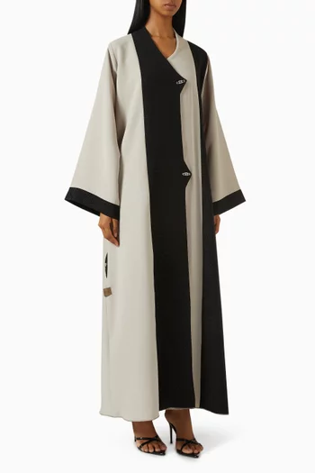 Two-tone Abaya in Crepe-jacquard