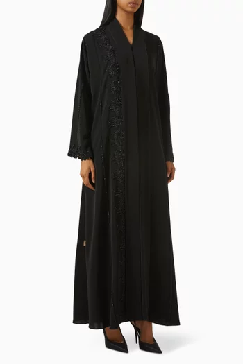 Embellished Lace Abaya in Nada