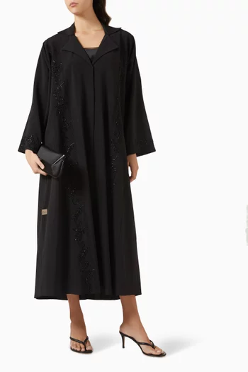 Thread & Beads Embroidered Coat Abaya