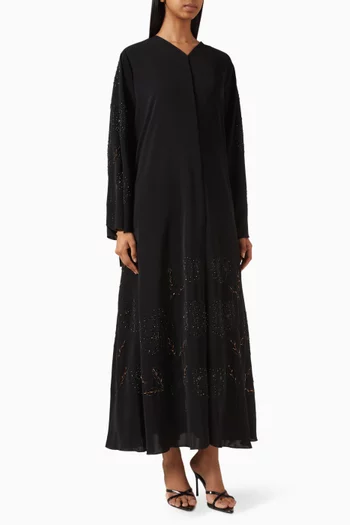 Floral Beads Embellished Abaya