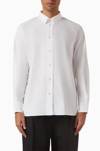 Cassandre Self-stripe Shirt in Cotton Poplin