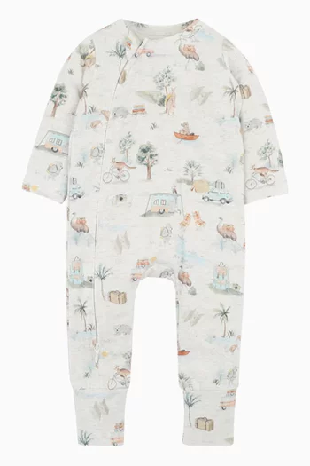 Ivan Camp-print Romper in Cotton