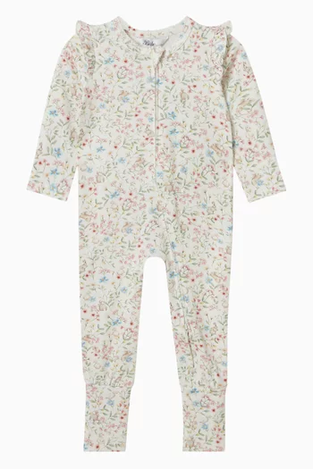 Bonnie Bunny-print Romper in Cotton