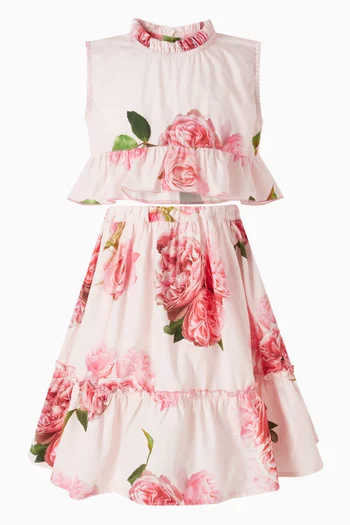 بلوزة بنقشة ورود قطن