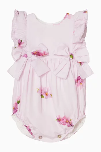 رومبر بنقشة زهور الزنبق قطن