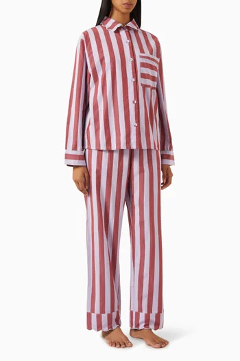 طقم بيجاما قميص وبنطال قطن