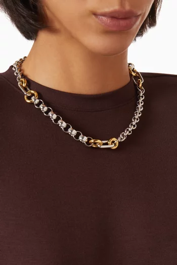 Pietra Necklace in Platinum-plated Brass