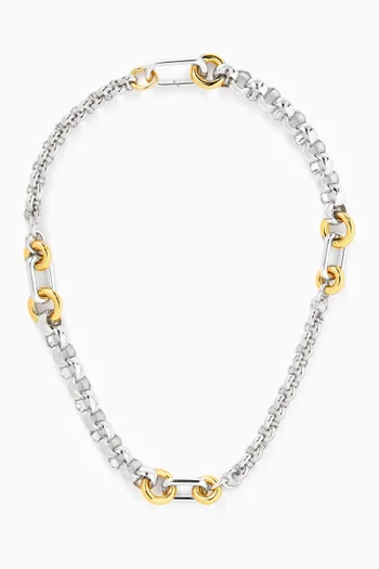 Pietra Necklace in Platinum-plated Brass