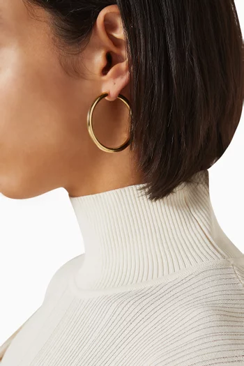 Large Seamless Hoop Earrings in 14kt Gold-plated Brass