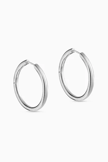 Medium Seamless Hoop Earrings in Sterling Silver