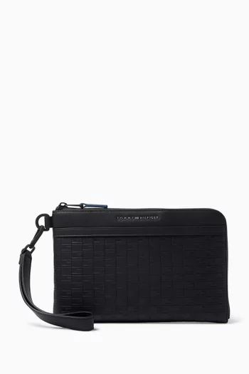 حافظة عصرية بشعار الماركة جلد صديق للبيئة